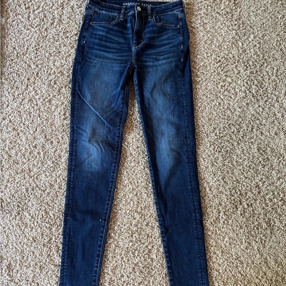 American Eagle Outfitters Women's Dark Blue Skinny Jeans